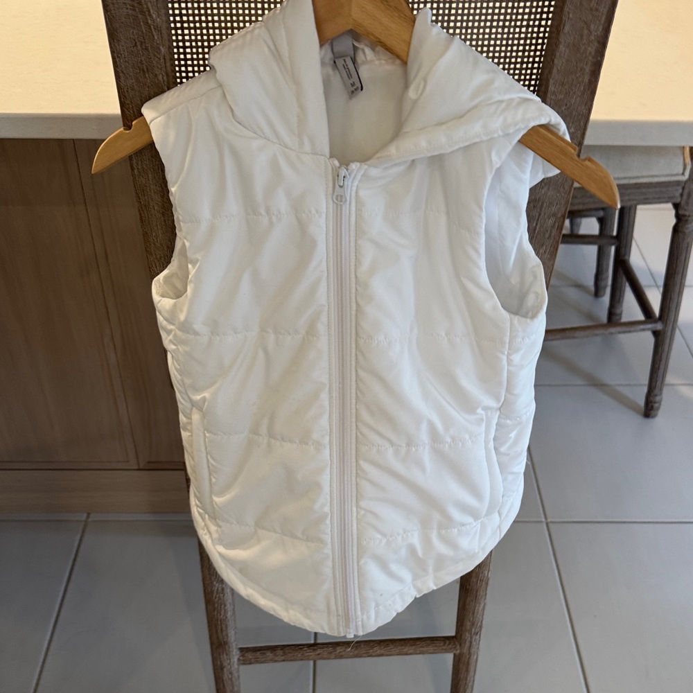 Zella Girl White Hooded Puffer Vest